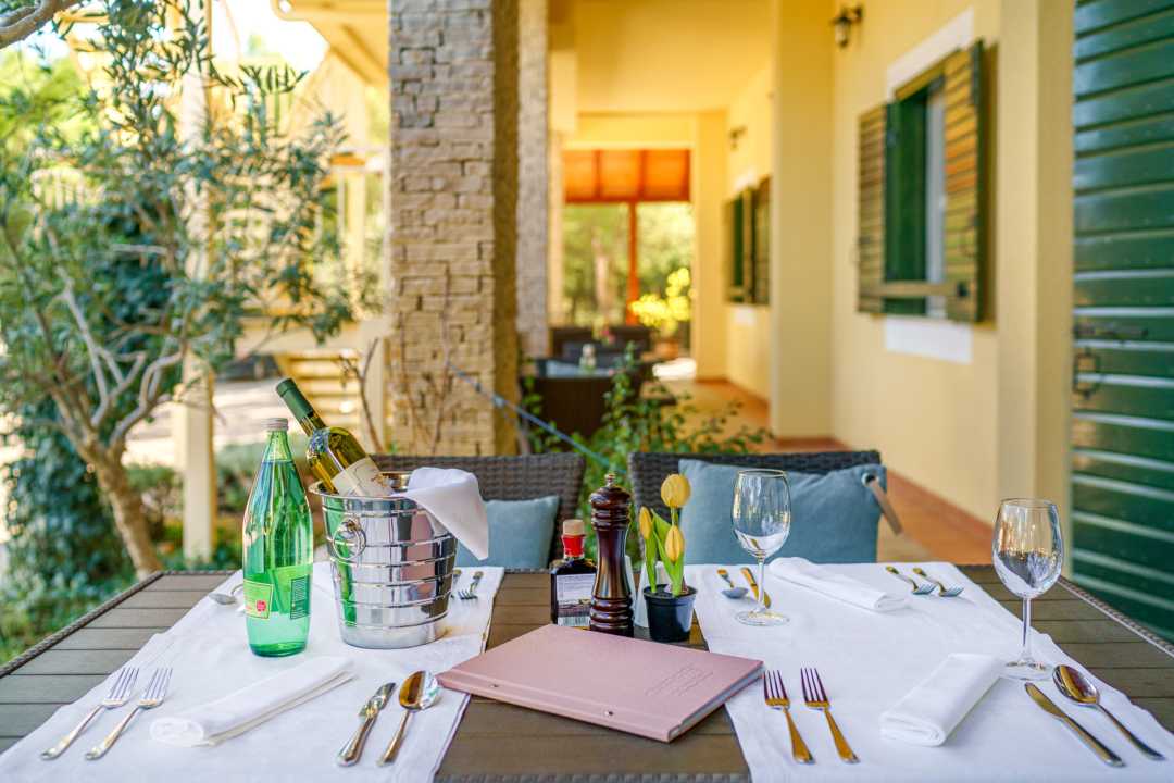 Restaurant terrace with outdoor seating